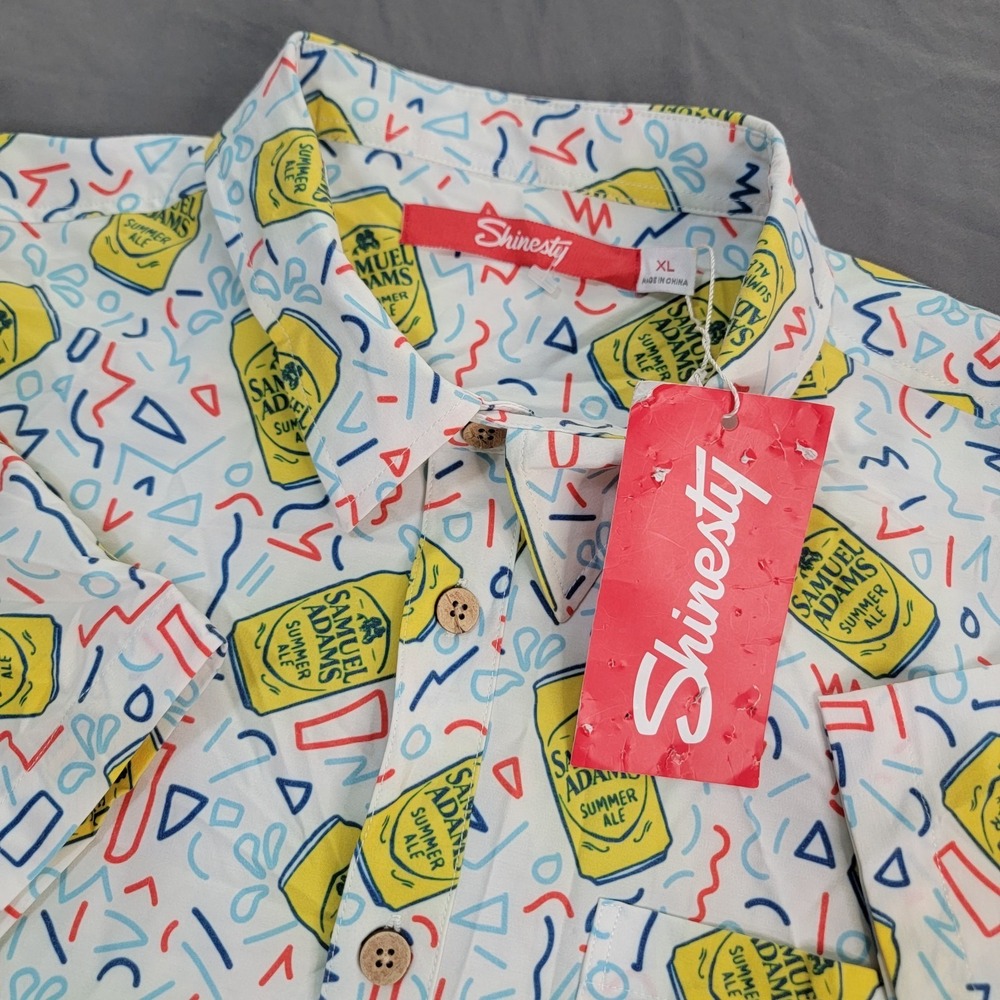 New Shinesty Shirt Men's XL Short Sleeve Samuel Adams Summer Ale All Over‎ Print